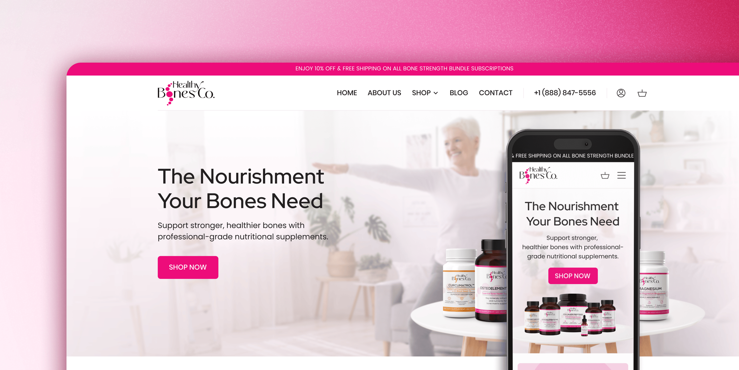 Full brand, packaging and Shopify launch for Healthy Bones Co with 30% higher conversions