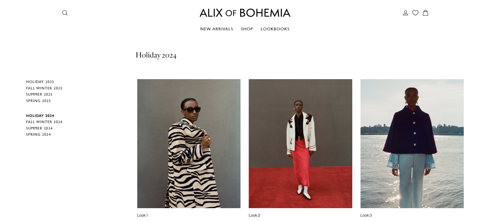 Lookbook Page for Alix Of Bohemia