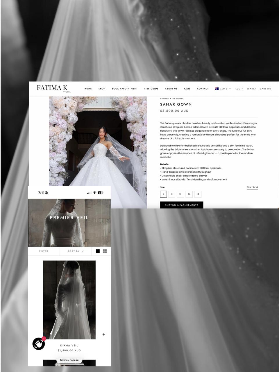 Custom Shopify Build for an International Luxury Dress Maker