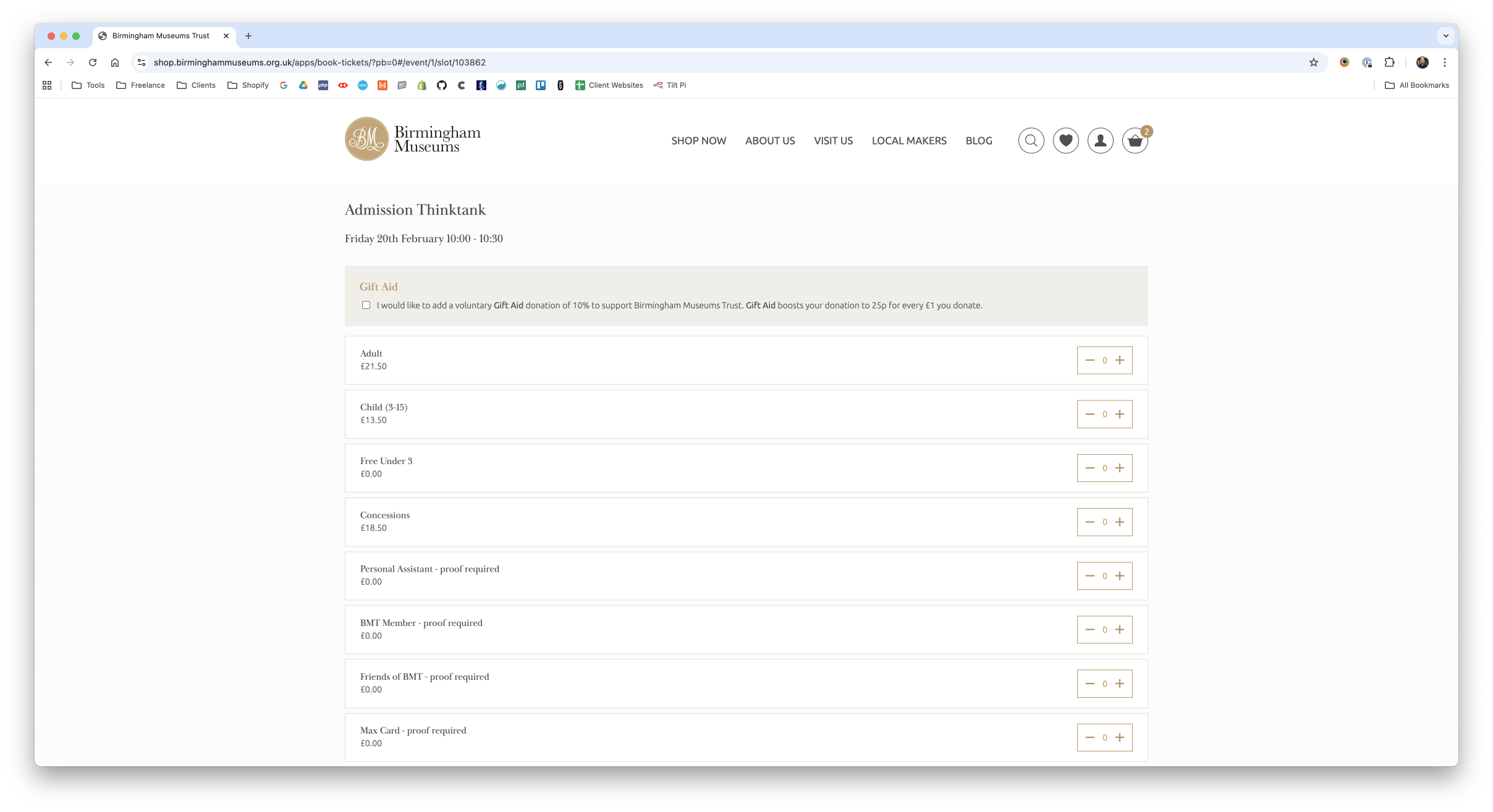 Shopify Museum Ticking System