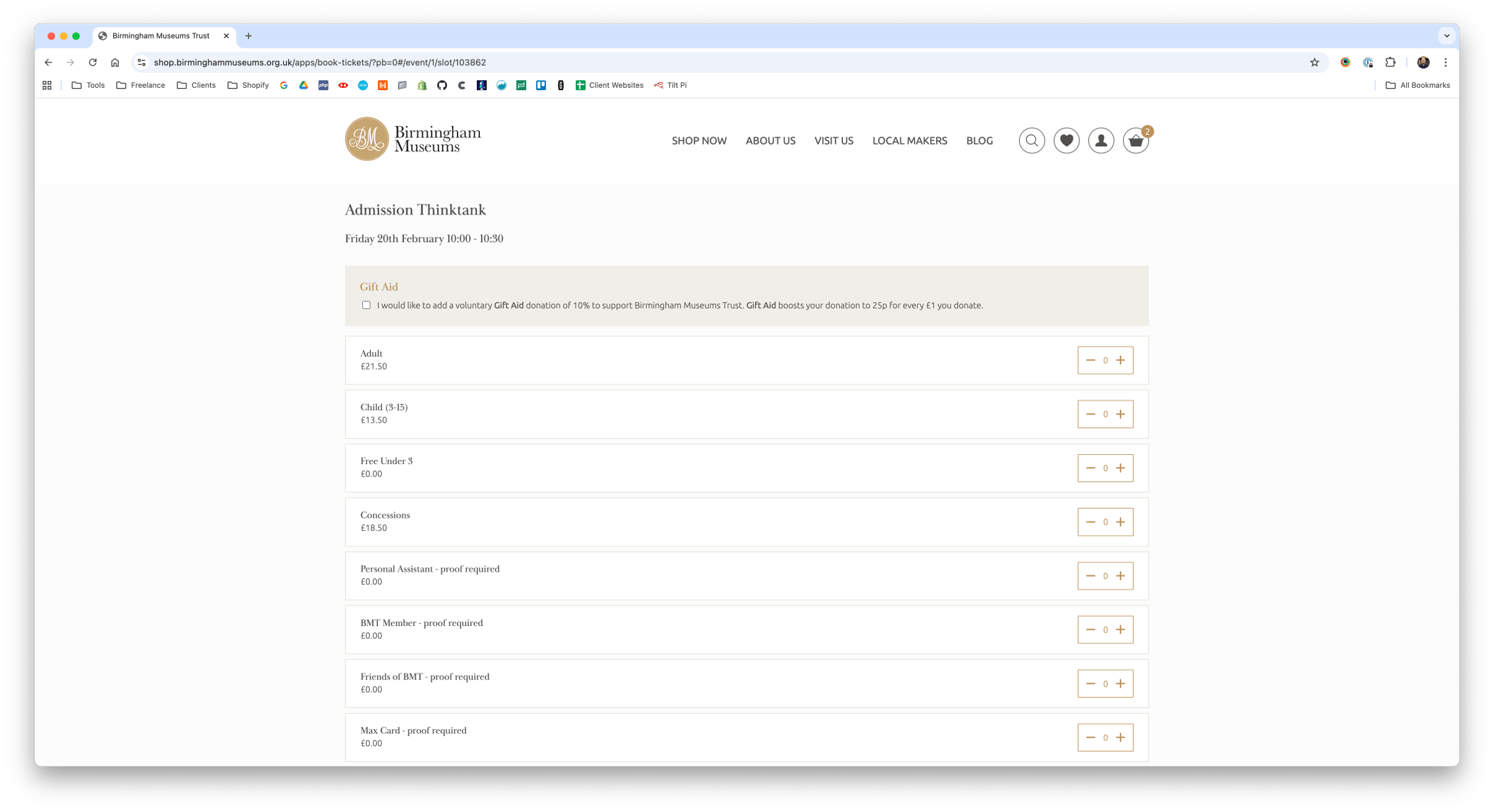 Shopify Museum Ticking System