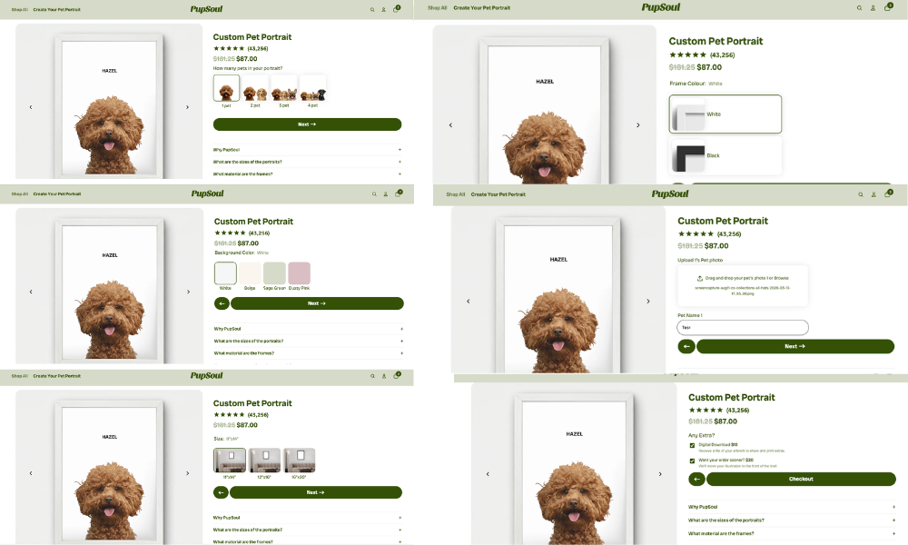 PupSoul || Multiple Custom Product Options/Variants Using Shopify Metafields