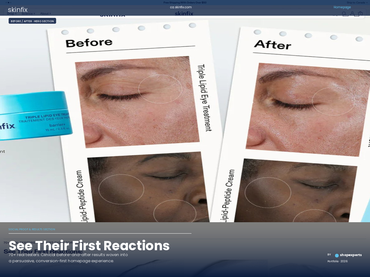 Skinfix – Homepage Revamp