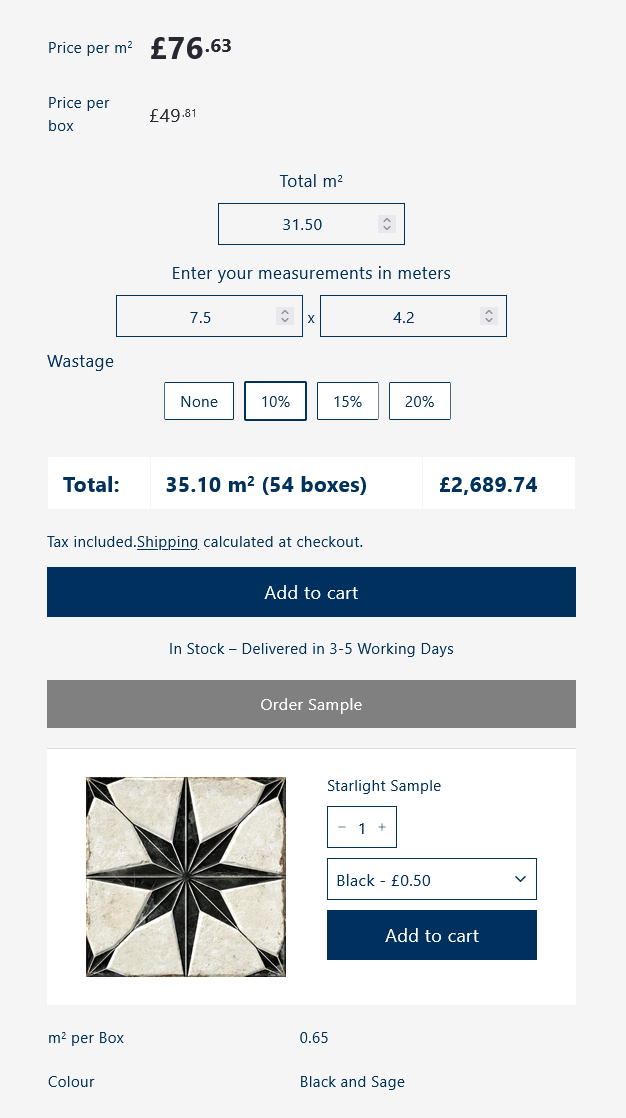 Custom Tile product template