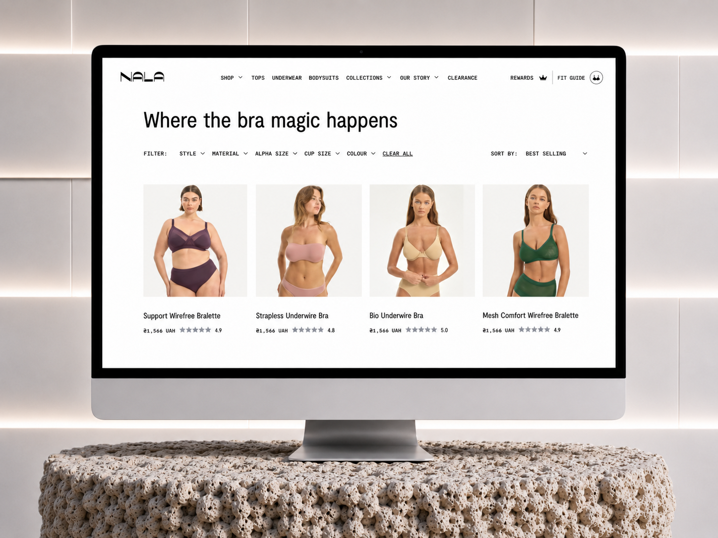 Nala - Shopify online store for selling women's underwear