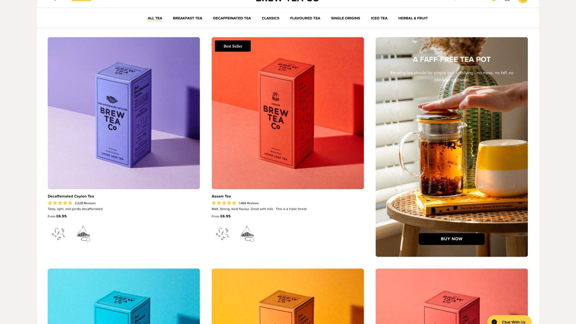 Brew Tea Co — Bespoke Plus storefront for a brand that outgrew theme compromises