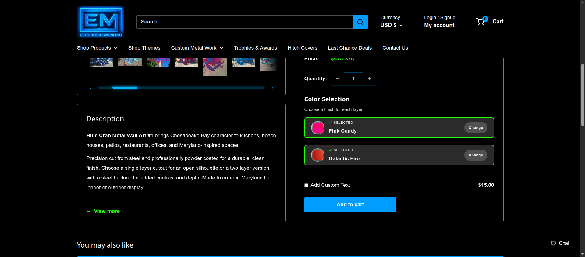 Custom Color Options Drawer Selector