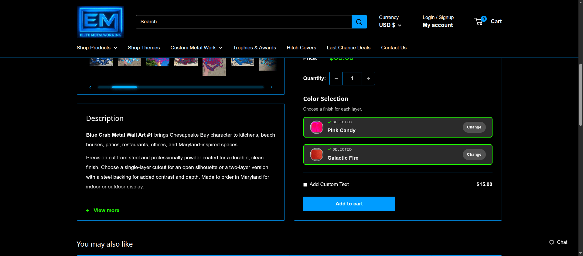 Custom Color Options Drawer Selector