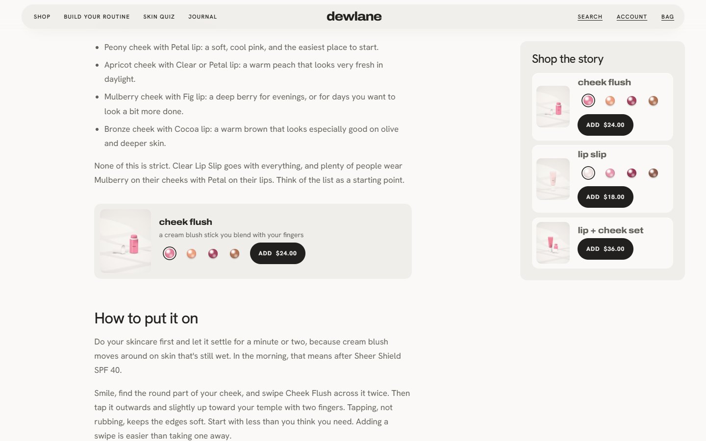 Dewlane: a skincare store that sells a three-product routine with 15% off (demo store)