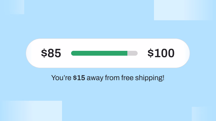 Progress bar to show amount left to qualify for "Free Shipping"