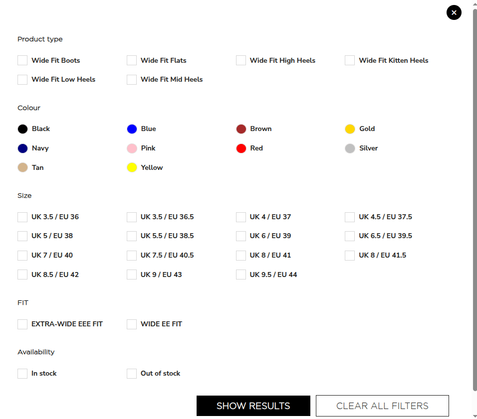Custom Filtering Popup