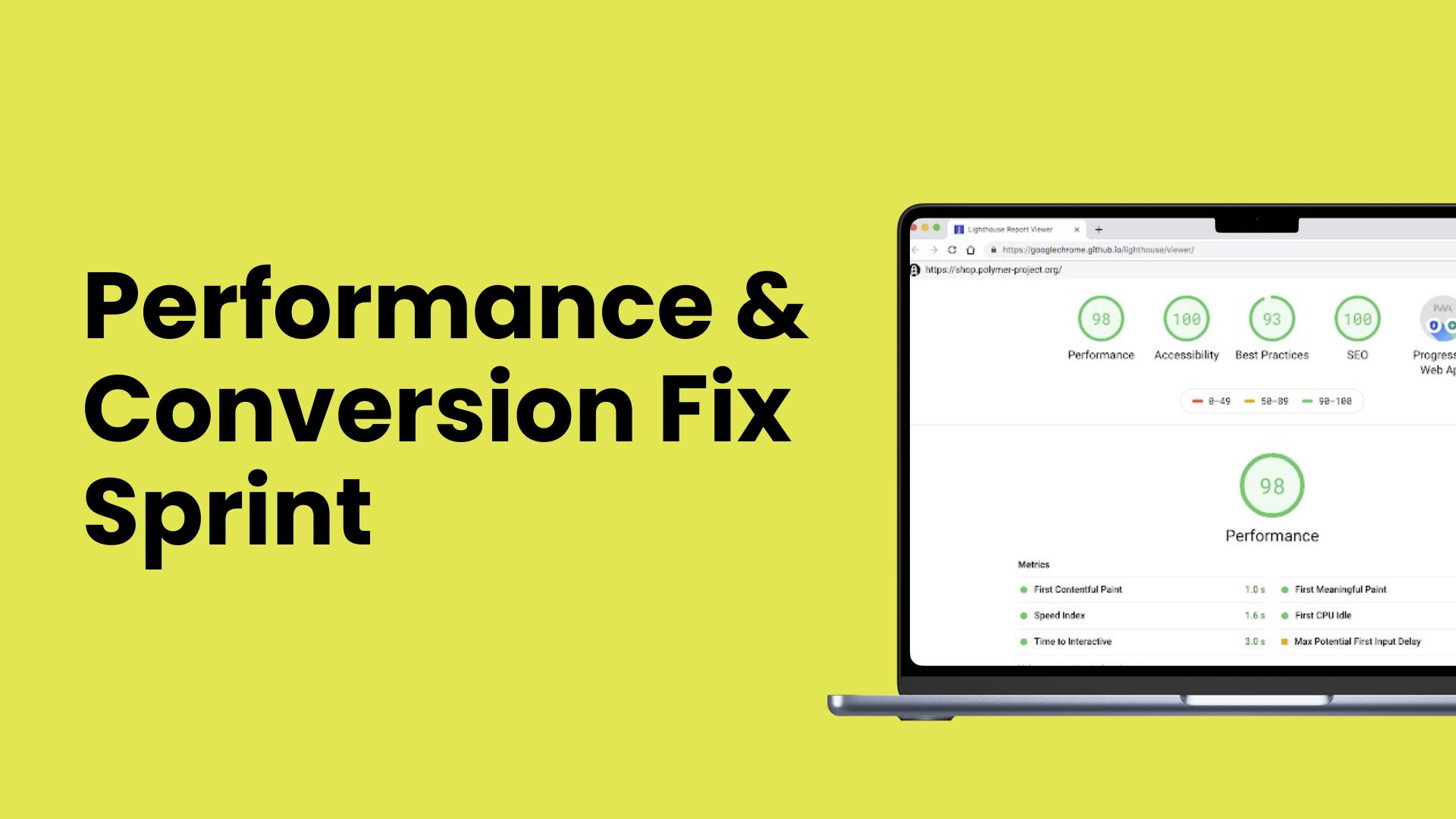 Performance & Conversion Fix Sprint