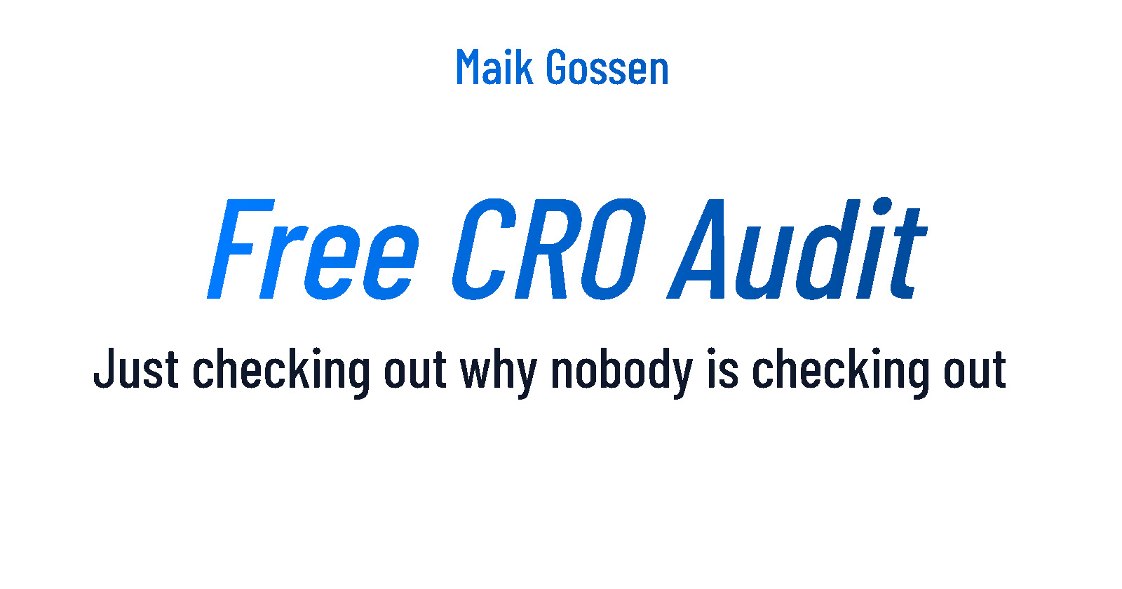 Small CRO Audit - for free