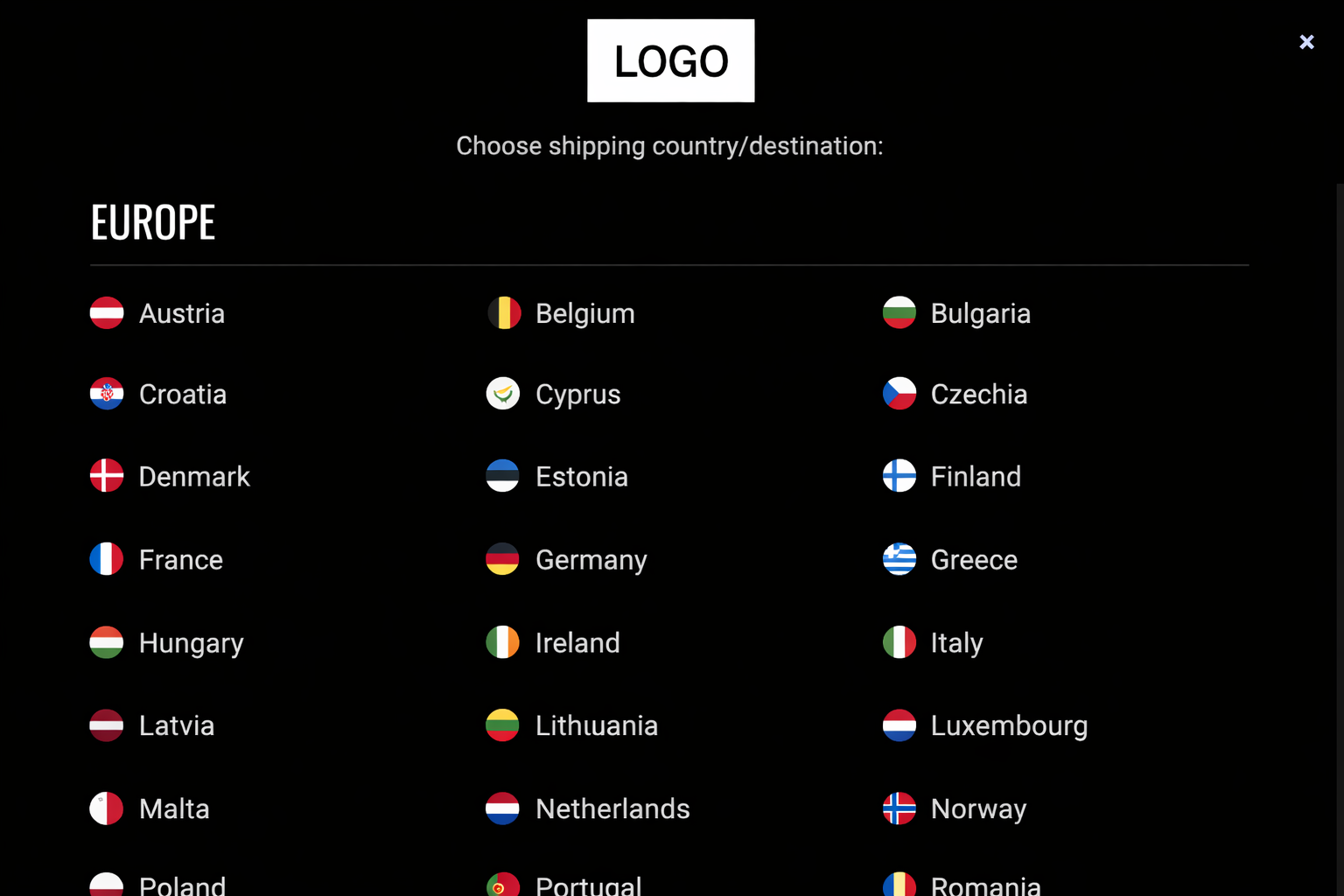 Custom Markets Modal