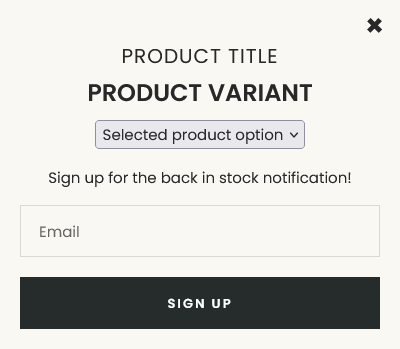 Custom Klaviyo back in stock