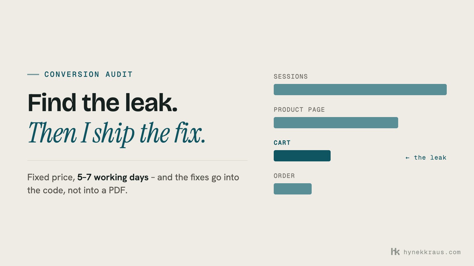 Shopify Conversion Audit | and I can ship the fixes