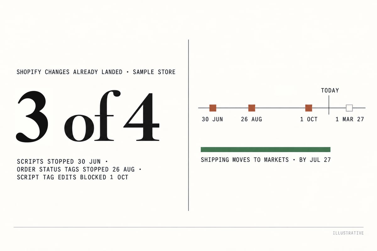 Shopify Deadline Check - find what already stopped working, before a customer does